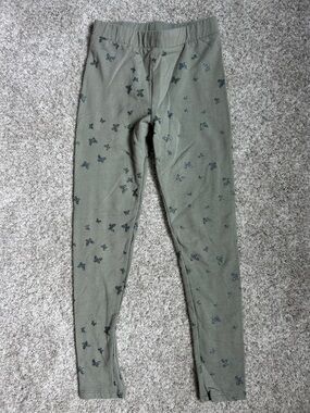 H&M Olive Green Leggings with sparkly Butterfly Print